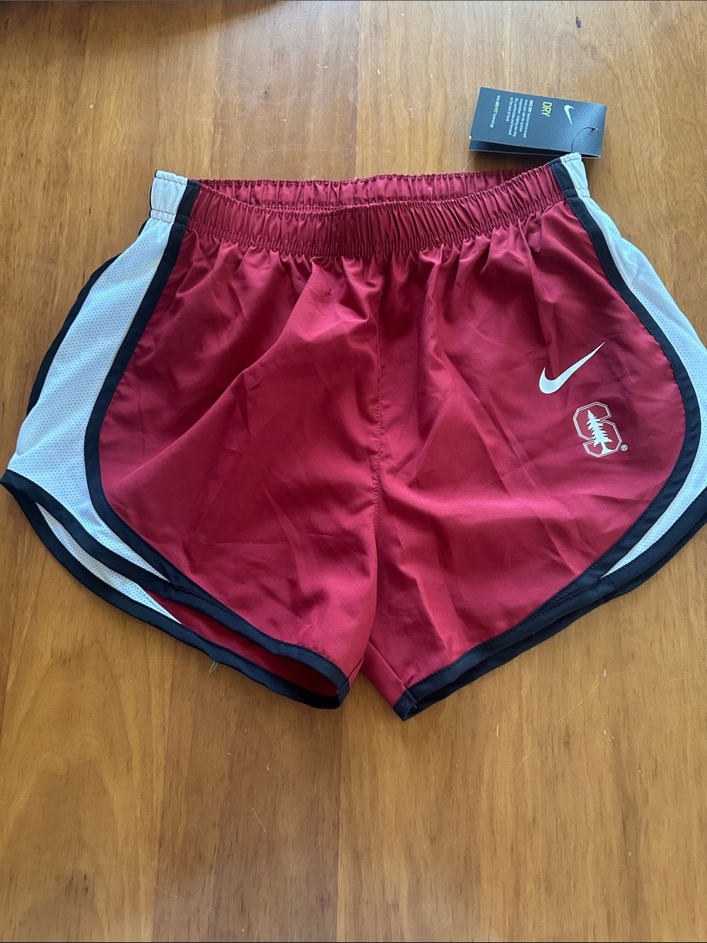 Nike Women’s Red Athletic Shorts with White and Black Trim